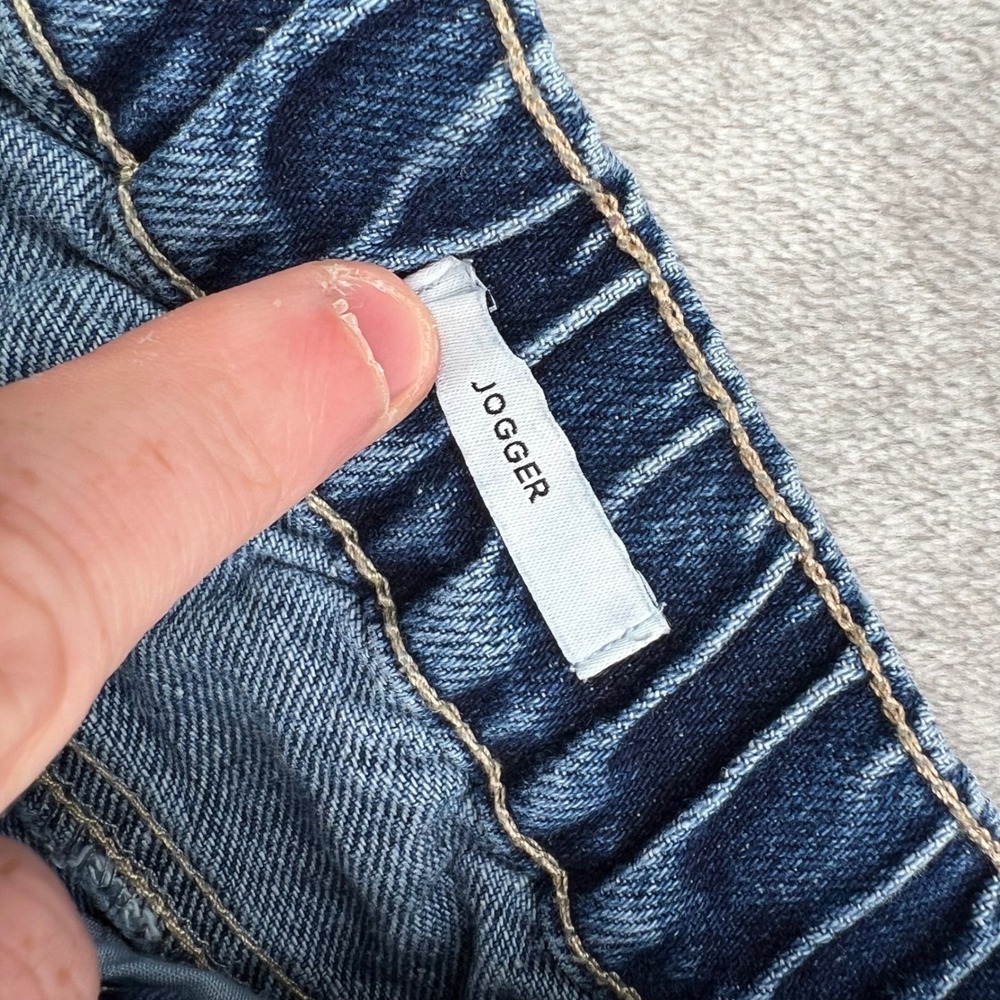 Forever 21 Jogger Jeans Womens Large Blue Medium Wash Cargo Utility Elastic Hem - Picture 11 of 12
